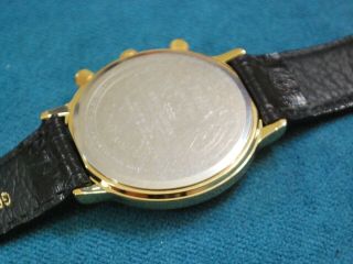 Rare TIMEX Gold Tone Moon Phase Men ' s Perpetual Calendar Watch w/Date 8