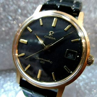 Vintage Omega Seamaster Pink Gold Plated Winding Mens Watch Cal:613