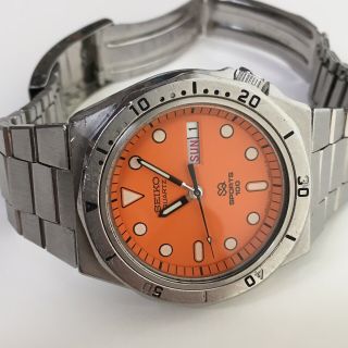 Seiko 7546 - 603H Rare Vintage SQ Sports 100 Quartz Diver Orange 3