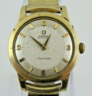 Vintage Mens Omega Cal.  500 Automatic Seamaster Wrist Watch 14k Gold Filled