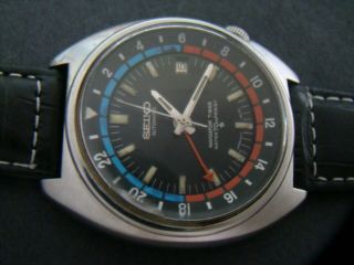 Vtge Rare Early Edition Seiko Navigator Timer Gmt 6117 6410.  All.  1972
