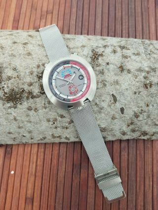 Sorna Bullhead NOS - Style automatic watch grey version unworn mesh band 2