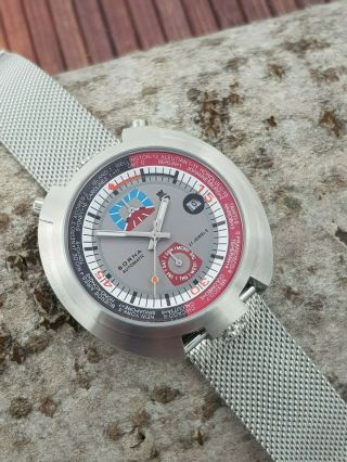 Sorna Bullhead NOS - Style automatic watch grey version unworn mesh band 3