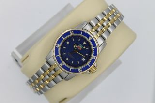 Tag Heuer Wd1423.  Bb0615 Professional 1500 Blue Ss Watch Womens Gold 2 Tone Sport