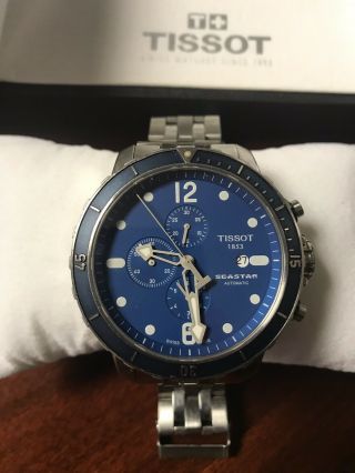 Tissot Seastar Blue Dial Men’ Chronograph Automatic Watch