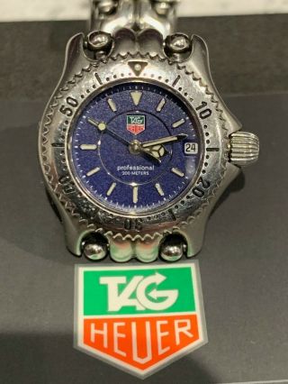 Vintage Tag Heuer S/el Professional Wg141a Watch,  Blue Dial,  Sapphire Crystal