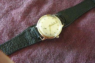 Vintage Omega Swiss Bumper Automatic Mens Wristwatch Gold Filled
