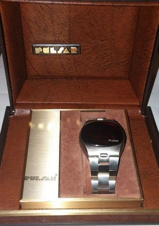 Vintage Pulsar Time Computer P4 " Big Time " Led Digital Watch With Case