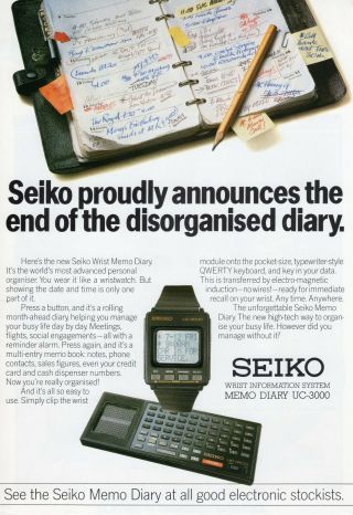 Seiko UC - 3000 VERY Rare Vintage Computer Watch (Memo - Diary) 12