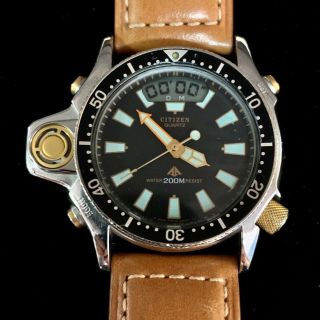 Citizen Promaster Aquastar Gn - 4 - S Divers 200m Brown Strap C023 - 088069 - Y Watch