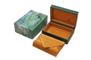 Authentic Rolex Rare Vintage Green Wooden Box Inner & Outer Box 3