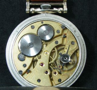 UNION S.  A.  SOLEURE Antique 1930 ' s Large Wristwatch Deco Metal Dial 10