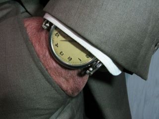 UNION S.  A.  SOLEURE Antique 1930 ' s Large Wristwatch Deco Metal Dial 12