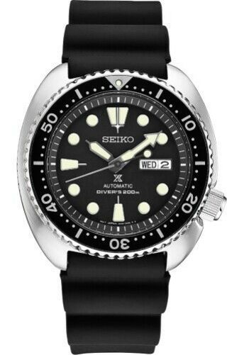 Seiko Prospex Turtle Divers 200m Black Dial Black Rubber Strap Srp777