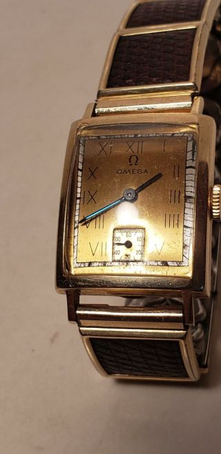 1939 Omega Watch 14k Gold Mens Wrist - Vintage - L&w - 17j - 9198050 - Nr