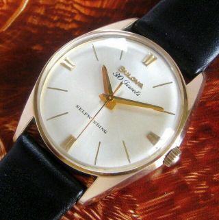 Mens 1962 Bulova Usa 30 Jewels Automatic 10k Rgp Vintage Self - Winding Watch