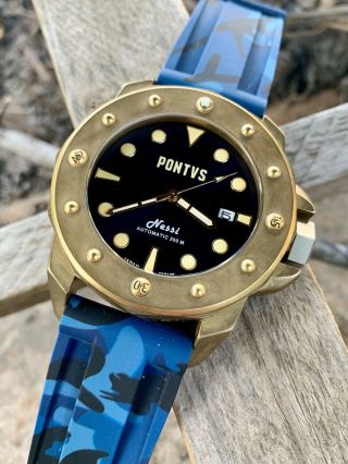 Pontvs Nessi Brass Automatic Diver Limited Edition 36 Of 300 Full Kit
