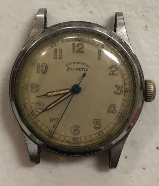 Vintage Helvetia Military Us Army Ord Mans Watch Running Quality Estate Find