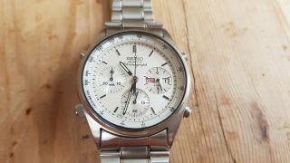 Vintage Seiko 7A38 - 7060 Chronograph Day/Date Quartz Men ' s Watch - Year 1984 3