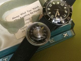 Very Rare 1960s Vintage Aquastar Scubapro Dive Watch Temperature Gauge