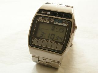 Japan SIEKO A258 Digital Alarm Chronograph Solar Quartz Stainless Steel Watch 2
