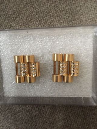 Rolex Solid 18k Gold Diamond President Link For 20mm President Band Bracelet