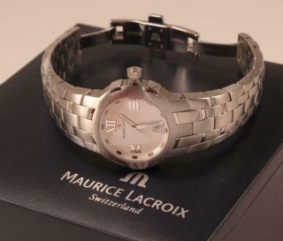 Maurice Lacroix Stainless Steel Swiss Ladies Date Ladies Sapphire Crystal Watch