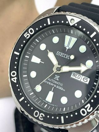 Seiko Prospex Automatic Rubber Strap Black Bezel 200m Diver 
