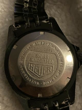 Vintage TAG HEUER Quartz 980.  026 Black PVD Submariner Diver Bamford Watch 10