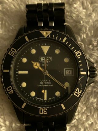 Vintage Tag Heuer Quartz 980.  026 Black Pvd Submariner Diver Bamford Watch