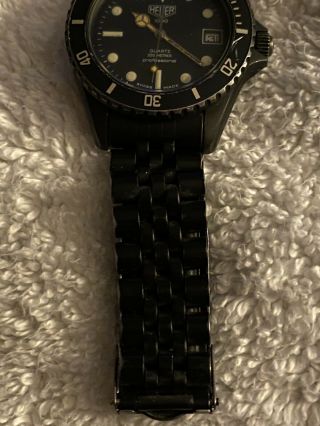 Vintage TAG HEUER Quartz 980.  026 Black PVD Submariner Diver Bamford Watch 6