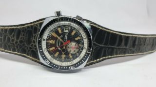 Rare Vintage Sicura By Breitling Chrono Mechanical Wrist Watch