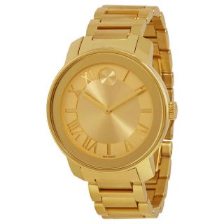 Movado Bold Champagne Dial Yellow Gold Ion - Plated Unisex Watch 3600197