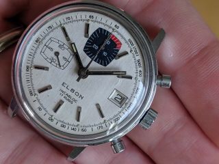 1970s Valjoux 7765 Elbon Chronograph In Yachting Colors