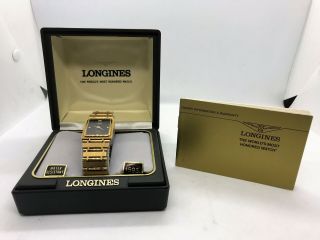 Rare 1980 ' s NOS Longines Gold Tone Seafarer Men ' s Dress Watch 3110800 4