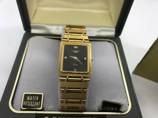 Rare 1980 ' s NOS Longines Gold Tone Seafarer Men ' s Dress Watch 3110800 5