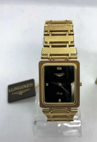 Rare 1980 ' s NOS Longines Gold Tone Seafarer Men ' s Dress Watch 3110800 6