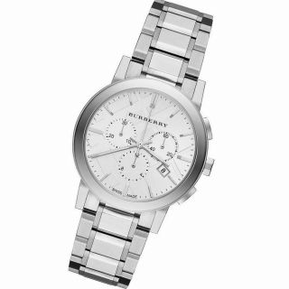 Burberry Bu9750 City Chronograph Silver Dial Stainless Steel Ladies Watch