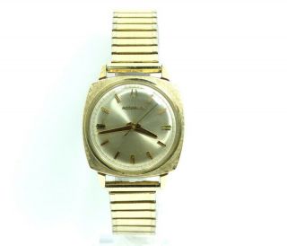 Vintage Mens Bulova Accutron J97246 M6 214 10k Gold Filled Gf Quartz Watch