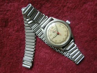 Vintage Helvetia 17 Jewels Mechanical Wristwatch Bonklip Strap Military Style