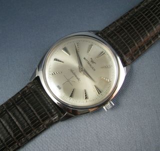Vintage Longines Wittnauer Stainless Steel Automatic Mens Watch 17j 11ao 1960s