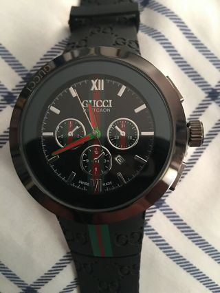 Gucci Ya137101 Sync Stainless Steel Mens Watch - Black With No Diamond.