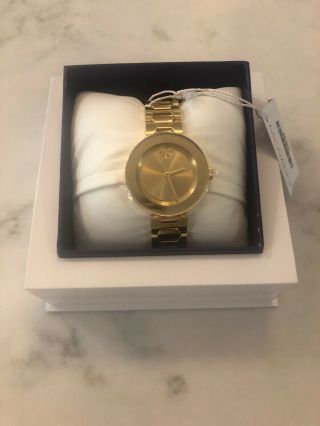 Movado Bold Museum Swiss Gold Dial Gold Tone Steel Women 