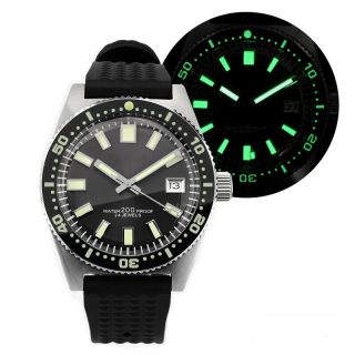 San Martin 62mas Men Automatic Watch Fashion Steel Diving Watch Full Luminous