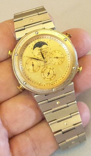 Vintage Extremely Rare Seiko Chronograph 7a48 - 7010 Watch C1980s