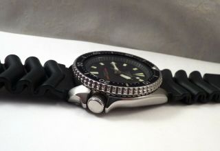 Seiko Classic Black Submariner Automatic Scuba Divers Date Watch Custom 7002 5