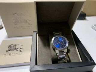 Burberry Chronograph Stamped Blue Dial Stainless Steel Men ' s Watch BU9363 3
