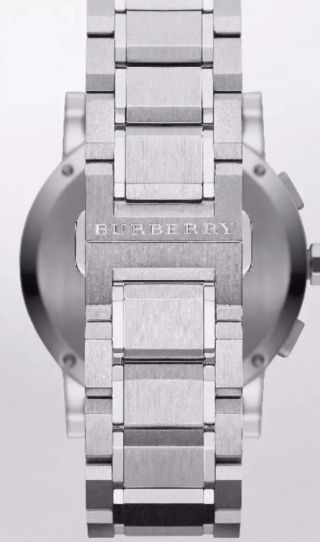 Burberry Chronograph Stamped Blue Dial Stainless Steel Men ' s Watch BU9363 4