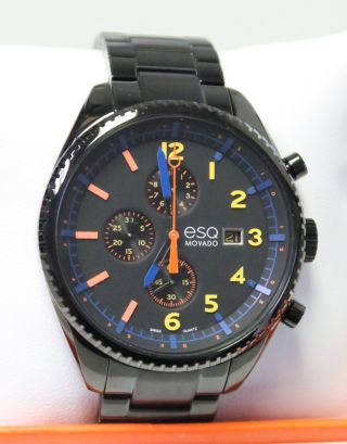 Esq By Movado Swiss Quartz Watch Catalyst Chronograph Black 07301452