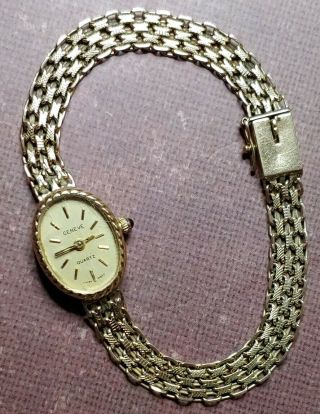 ⌚ Geneve Solid 10k Gold Womens Watch Ladies Wristwatch Swiss Movement Usa Case ⌚